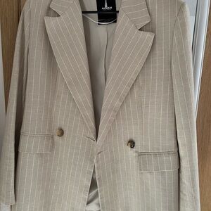 Stripes Beige Blazer by Pull&Bear